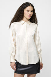 FRENCH CONNECTION SATIN PINSTRIPE BLOUSE